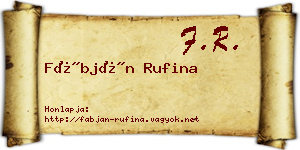 Fábján Rufina névjegykártya