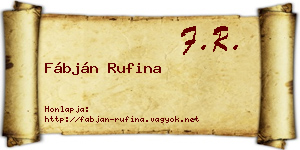 Fábján Rufina névjegykártya
